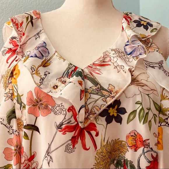 Parker Glory Dress, Floral Print, Cold Shoulder. Size Small - Picture 2 of 7